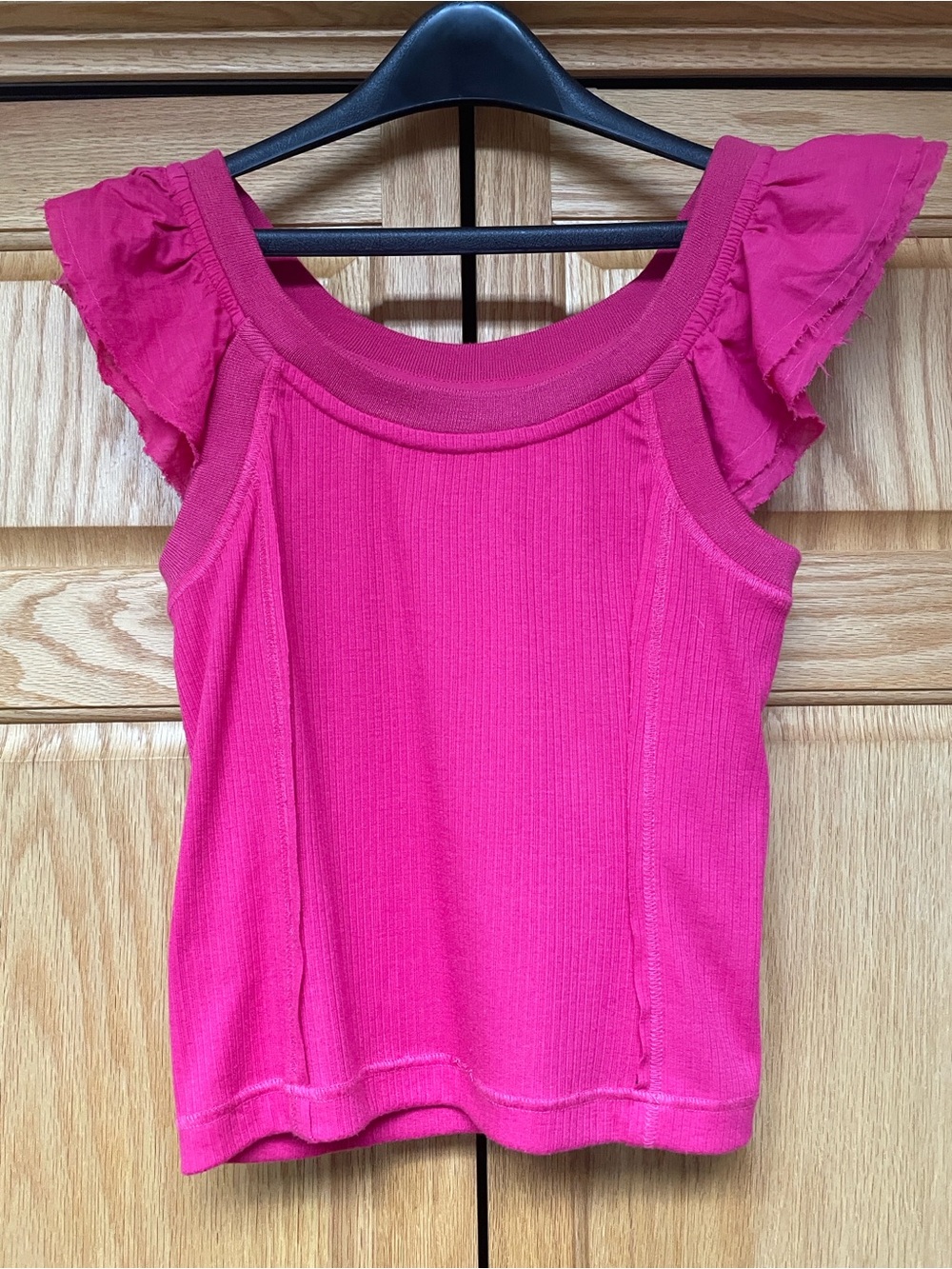 Pilcro Flutter-Sleeve Sport Tank Ribbed Tank Top - Size M